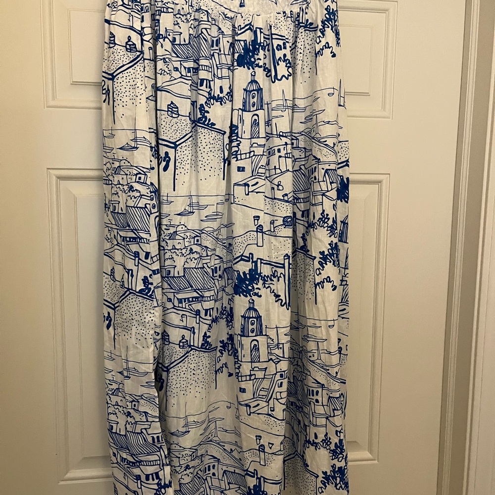 Calypso St. Barth Navy and Cream Maxi Skirt